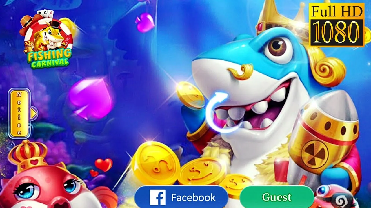 Target ikan dan meriam pada tampilan arcade bawah laut untuk perangkat mobile